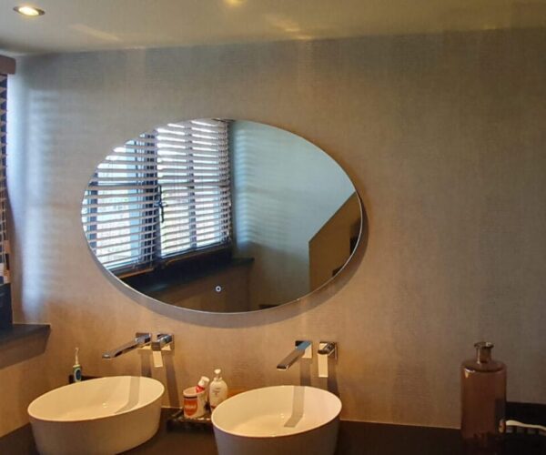 Badkamer Detail van verfijnde chique wandafwerking met unieke glans