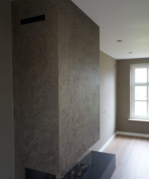 Haarden Luxe wand met Swahili zandstructuur en subtiele glans Room Designers
