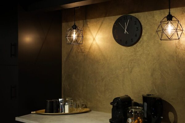 Detail van decoratieve design techniek op een moderne wand